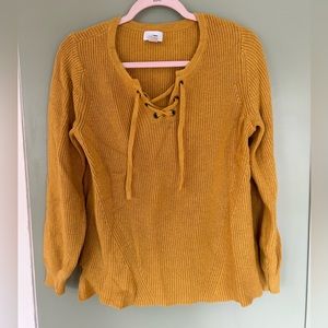 Mustard tie nice Old navy sweater